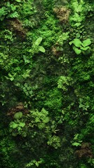 Peaceful forest floor covered in green moss