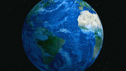 Earth in space galaxy illustration background.