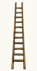 Vector drawing of high ladder