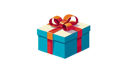 Colorful Gift Box with Ribbon for Celebrations and Holidays