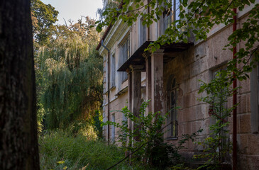 An abandoned historic old manor and palace in Maciejowice in Poland