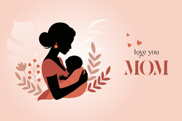 Happy Mother's Day Background Illustration Design, Creative Illustration of Mother's Day