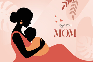 Happy Mother's Day Background Illustration Design, Creative Illustration of Mother's Day