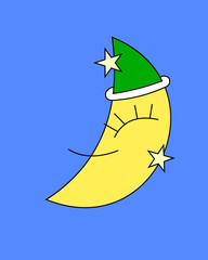 Obraz premium minimal crescent moon graphic character