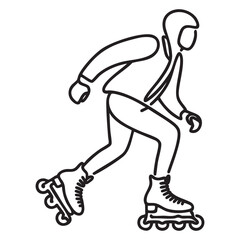 Roller Skater in Motion A Dynamic Sports Silhouette Vector Graphic