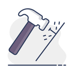 Hammer and nails vector isolated icon