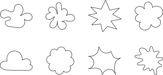 Abstract wave shape stickers. Zig zag wavy shape frames. Vector abstract photo frames and text boxes. Geometric stamps. Hand drawn stars, design elements, badges, geometric figures