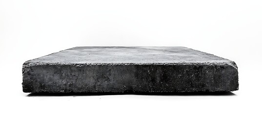 Lifelike Black Concrete Paver on White Background Captured in Ultrawide Angle Realismblack, paver, concrete, realistic, lifelike, texture, stone, detailed, hardscape, construction, masonry, sidewalk, 