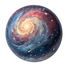 Watercolor Ball illustration astronomy universe isolated on transparent background