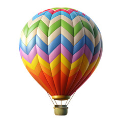 Fototapeta premium Vibrant hot air balloon isolated on transparent rainbow flying freedom Isolated On White Transparent Background PNG File Cut Out Social Media Advertisement Banner Label poster Download.