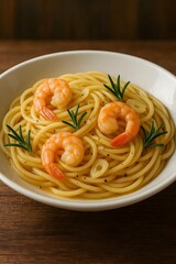 Gourmet Shrimp Spaghetti with Garlic and Rosemary