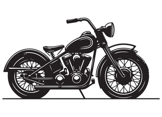 Obraz premium Classic Motorcycle Silhouette Vintage Ride Biker Culture and Freedom