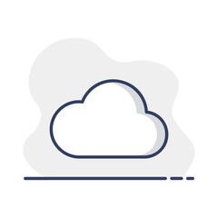 Cloud vector isolated flat icon. Weather sign