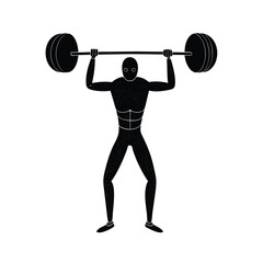 abstract human figure lifting weights vector art silhouette 