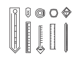 Minimalist Line Art Ruler Design for Measurement Tools