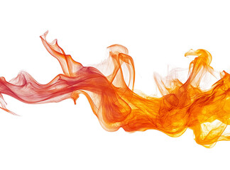 Fire, in shades of orange and red, against on Png Format and Transparent Background