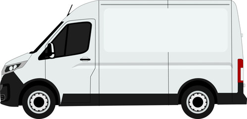 White commercial delivery van 