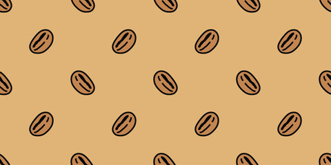 coffee beans seamless pattern cafe hot tea cup vector bakery water drinking cartoon doodle gift wrapping paper tile background repeat wallpaper scarf isolated illustration design