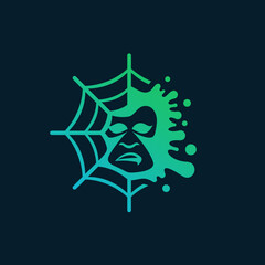 Unique Hidden Power Icon with Abstract Gorilla in a Web Burst