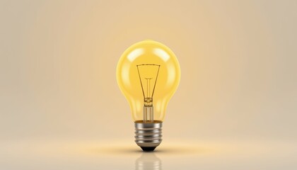 Illuminating ideas yellow light bulb display studio setting product photography minimalist environment close-up view