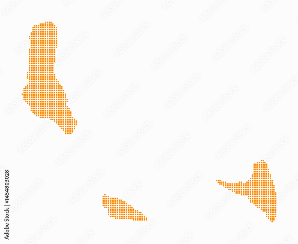Poster comoros dotted map. digital style map of the country on white background. comoros shape with square 