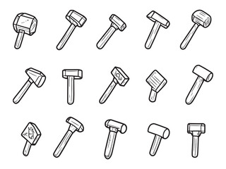 Minimalist Sledgehammer Illustration for Creative Projects