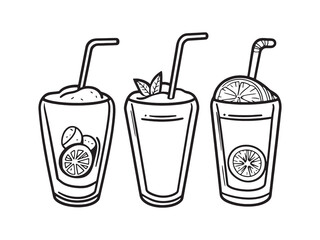 Minimalist Smoothie Bar Illustration for Creative Use