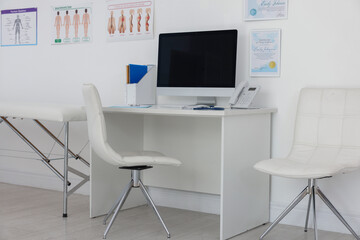 Doctor's workplace with modern computer in office