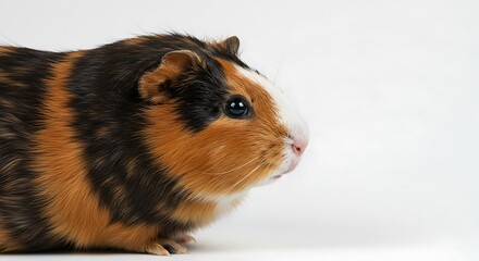 Cute Curious Guinea Pig in a Hay-Filled Cage