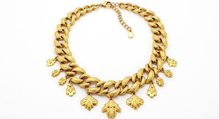 Obraz premium Gold Leaf Necklace with Vintage Design