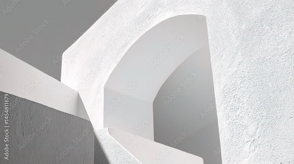 Poster abstract architectural details of white structure with unique shapes
