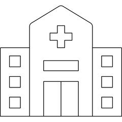 Fototapeta premium Hospital icon single vector illustration