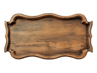 Elegant Wooden Serving Tray with Scalloped Edge