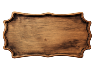Elegant Wooden Serving Tray with Scalloped Edge