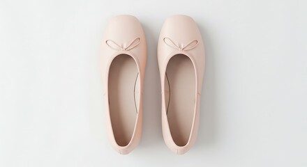 Pink Ballet Slippers on a Marble Background