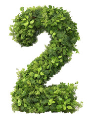 Number 2 Formed by Green Leaves