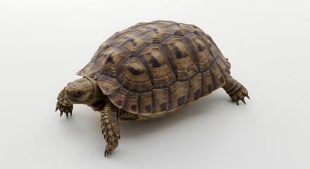 Fototapeta premium Pure White Backdrop with Turtle