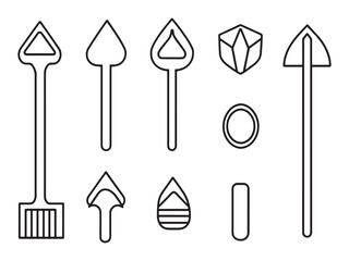 Minimalist trenching spade vector icon for landscaping wor