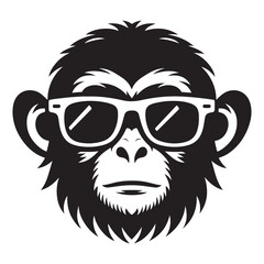 Cool monkey wearing sunglasses vector design for your brand