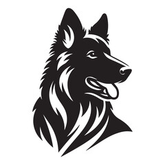 German Shepherd Dog Silhouette Vector Illustration Head Design Artwork