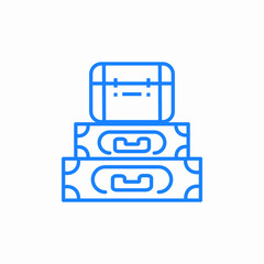 stacked luggage travel icon sign vector