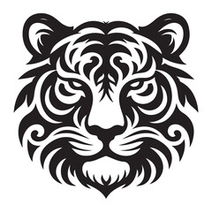 Majestic Tribal Tiger Head Vector Illustration for Creative Projects