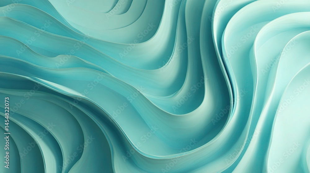 Poster teal abstract wave pattern with flowing design for background use