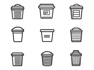 Minimalist Vector Illustration of Storage Bin