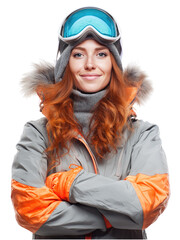 Smiling Woman in Winter Sports Gear