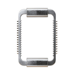 Single Silver Metal Suspender Clip With  isolated on a transparent background