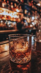 Moody Whiskey Photography for Bar Menu Design