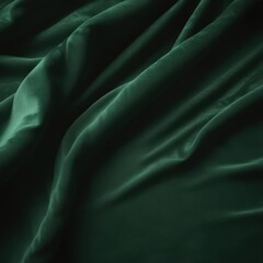 Obraz premium Deep emerald green velvet cloth, rich texture , soft, photography, deep