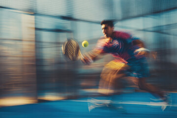 Fast-Paced Padel Tennis Action: Dynamic Shots & Blurred Motion.