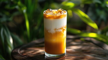 Tropical Latte with Cookie Crumble Garnish